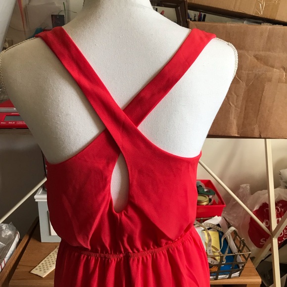 Needle & Thread by Francesca’s Lined Coral Dress Medium NWT - Picture 4 of 8